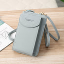 Kelly Belly B8591 Women Mobile Phone Bag Messenger Bag Long Type PU Shoulder Bag Multi-Purpose Coin Purse(Light Blue)