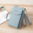 Kelly Belly B8591 Women Mobile Phone Bag Messenger Bag Long Type PU Shoulder Bag Multi-Purpose Coin Purse(Sky Blue)