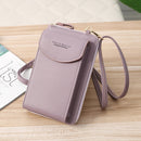Kelly Belly B8591 Women Mobile Phone Bag Messenger Bag Long Type PU Shoulder Bag Multi-Purpose Coin Purse(Light Purple)