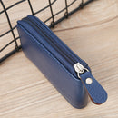 2 PCS Vertical Ladies Coin Purse Woven Pattern Mini Organ Card Holder Student ID Bag(Navy Blue)