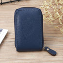 2 PCS Vertical Ladies Coin Purse Woven Pattern Mini Organ Card Holder Student ID Bag(Black)