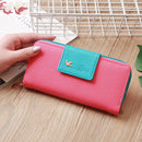 Flying Bird Two Fold Wallet Lady Long Wallet Zipper Mobile Phone Bag Large Capacity Card Holder(Rose Red)