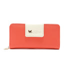Flying Bird Two Fold Wallet Lady Long Wallet Zipper Mobile Phone Bag Large Capacity Card Holder(Light Green)