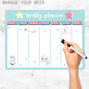 2 PCS Simple Magnetic Calendar Table Notepad Refrigerator Sticker Erasable Message Board Magnetic Sticker(Ambiguous Beast)