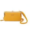 BATSIOE Ladies Mobile Phone Bag Large Capacity Diagonal Cross Bag Horizontal Lychee Pattern Wallet(Yellow)