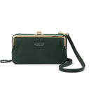 BATSIOE Ladies Mobile Phone Bag Large Capacity Diagonal Cross Bag Horizontal Lychee Pattern Wallet(Peacock Green)