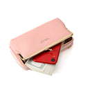 BATSIOE Ladies Mobile Phone Bag Large Capacity Diagonal Cross Bag Horizontal Lychee Pattern Wallet(Navy Blue)