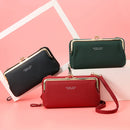 BATSIOE Ladies Mobile Phone Bag Large Capacity Diagonal Cross Bag Horizontal Lychee Pattern Wallet(Peacock Green)