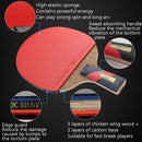 HUIESON HS-LX Six Star 5-Layer Chicken Wing Tip + 2 Layer Carbon Double Side Continuous Table Tennis Single Racket(Hand-shake Grip Racket)