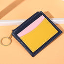 3 PCS Men And Women Portable Simple Card Holder Coin Purse PU Wallet With Keychain(Blue)