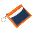 3 PCS Men And Women Portable Simple Card Holder Coin Purse PU Wallet With Keychain(Blue)