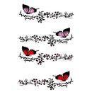 2 Pairs R729 Butterfly Flower Car Sticker Butterfly Love Flower Personality Engine Cover Body Decorative Sticker(Red)