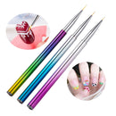 3 Sets 3-in-1 Color Titanium Nail Pen Color Drawing Pen Drawing Flower Nail Tool(7/9/11mm)