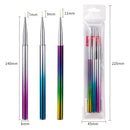 3 Sets 3-in-1 Color Titanium Nail Pen Color Drawing Pen Drawing Flower Nail Tool(7/9/11mm)