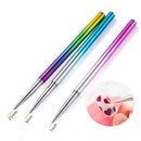 3 Sets 3-in-1 Color Titanium Nail Pen Color Drawing Pen Drawing Flower Nail Tool(7/9/11mm)