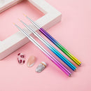 3 Sets 3-in-1 Color Titanium Nail Pen Color Drawing Pen Drawing Flower Nail Tool(7/9/11mm)