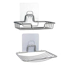 4 PCS Stainless Steel Wall-Mounted Bathroom Soap Storage Rack, Style: Single Layer With Sticker