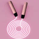 LED Transparent Optical Fiber Adjustable Jump Rope Male And Female Fitness Fluorescent Jump Rope(Matte Pink )