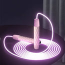 LED Transparent Optical Fiber Adjustable Jump Rope Male And Female Fitness Fluorescent Jump Rope(Glossy Pink )