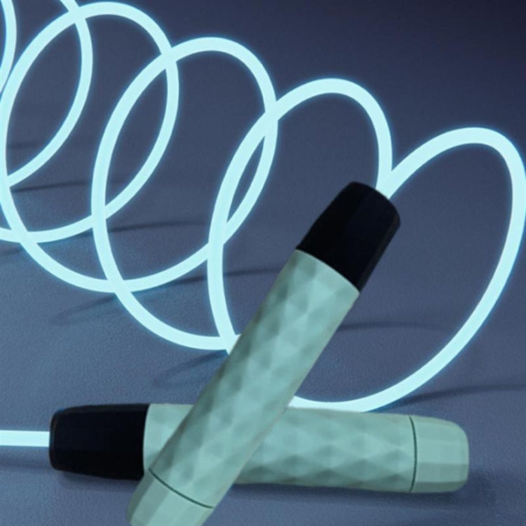 LED Transparent Optical Fiber Adjustable Jump Rope Male And Female Fitness Fluorescent Jump Rope(Matte Blue )