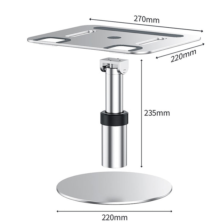 Oatsbasf 03597 Aluminum Alloy Notebook Heightening Bracket Notebook Computer Lifting Heat Dissipation Bracket Mobile Folding Table,Style: Elite Version-Silver