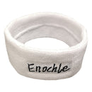 2 PCS Enochle Sports Sweat-Absorbent Headband Combed Cotton Knitted Sweatband(White)