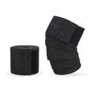 2 PCS Nylon Four Stripes Bandage Wrapped Sports Knee Pads(All Black)