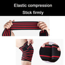 2 PCS Nylon Four Stripes Bandage Wrapped Sports Knee Pads(All Black)