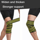 2 PCS Nylon Four Stripes Bandage Wrapped Sports Knee Pads(Black White)