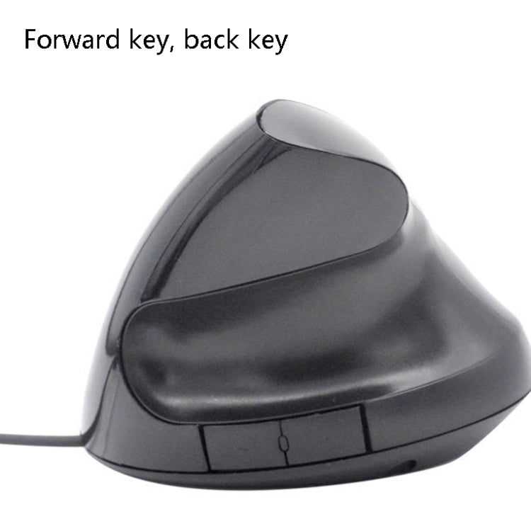JSY-12 5 Keys USB Wired Vertical Mouse Ergonomic Wrist Brace Optical Mouse(Black)