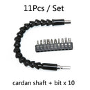 2 Sets Electric Drill Universal Coupling Sleeve Bit Set Multifunctional Flexible Shaft Electric Drill Accessory Set, Style: 11 PCS / Set
