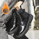 Men Autumn And Winter High-Top Locomotive Martin Boots, Size: 42(869-1 Velvet Lining)