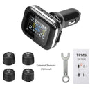 Q3 Mini Cigarette Lighter Car Wireless Tire Pressure Monitoring System TPMS Car Temperature Voltage Tire(Black)