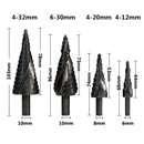 4-32mm Triangular Shank Spiral Flute Step Drill Bit