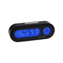 K02 Car Electronic Clock Temperature Meter Night Light LED Temperature Time Meter(Black Blue Light)