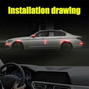 4 Sets Car Reflective Sticker Door Border Anti-Collision Strip Leaf Board Personality Rear View Mirror Warning Sticker(Red)