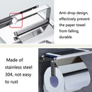 4103 Stainless Steel Roll Paper Holder Mobile Phone Paper Towel Rack Hotel Bathroom Rack, Color: Rose Gold
