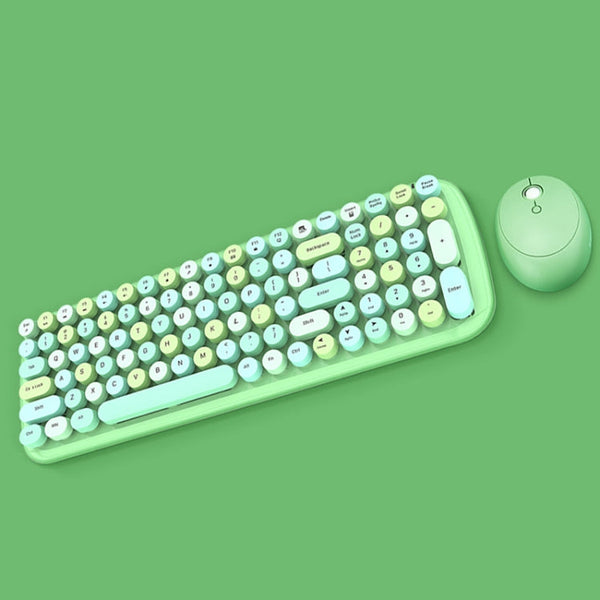 MOFii Candy XR Color Wireless Keyboard And Mouse Set(Green Mix Color)