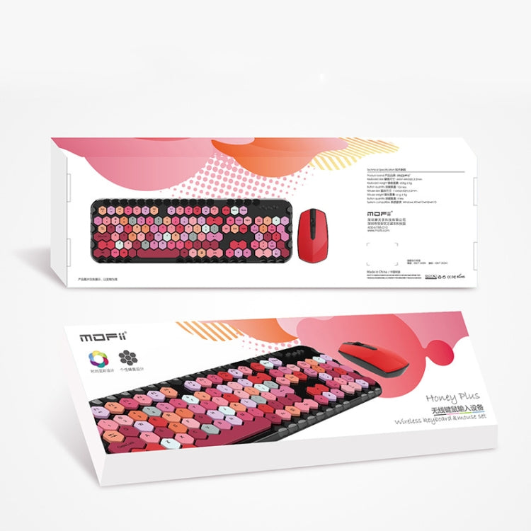MOFII Honey Plus Colorful Wireless Keyboard and Mouse Set(Black Mixture)