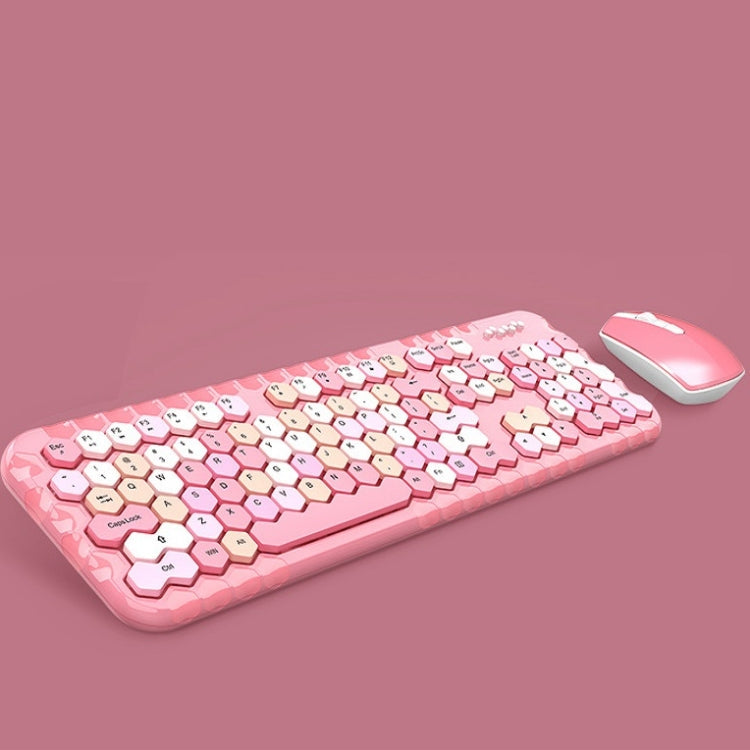 MOFII Honey Plus Colorful Wireless Keyboard and Mouse Set(Pink Mixture)