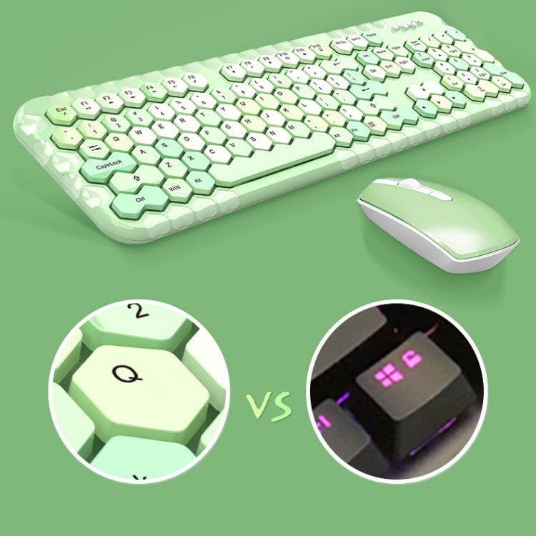 MOFII Honey Plus Colorful Wireless Keyboard and Mouse Set(Black Mixture)
