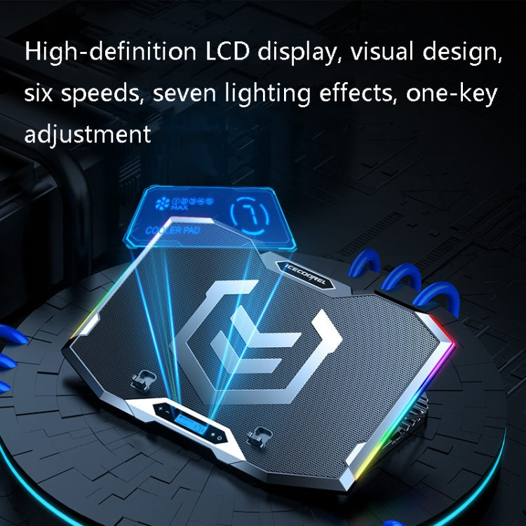 ICE COOREL K9 USB Power Supply Notebook Mute Radiator RGB Laptop Radiator Bracket(Dazzling Red)