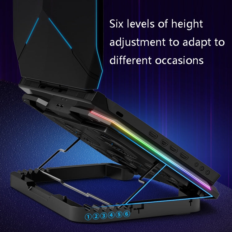 ICE COOREL K9 USB Power Supply Notebook Mute Radiator RGB Laptop Radiator Bracket(Dazzling Red)