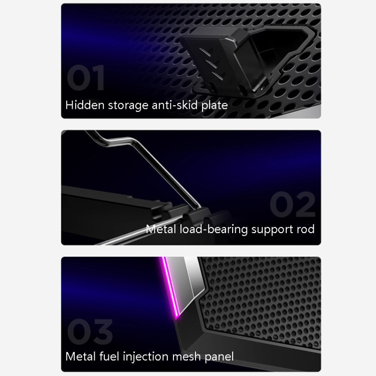 ICE COOREL K9 USB Power Supply Notebook Mute Radiator RGB Laptop Radiator Bracket(Ice Blue )