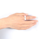 Simple Nano Ceramic Ring Trend Titanium Steel with Zircon Rings, Ring Size:7(White)