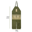 Garden Trimming Protective Apron Multi-Pocket Oxford Cloth Long Version Garden Leggings Apron(Military Green + Khaki)