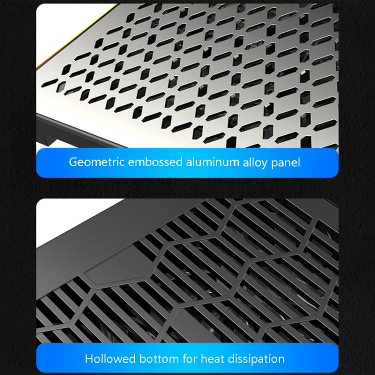 ICE COOREL USB Laptop Radiator Metal Base Computer Cooling Bracket, Colour: A16 Standard Version (Black)
