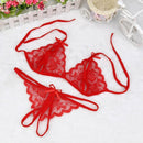 3 PCS Lady Lotion Open Sexy Lace Three-Point Erotic Lingerie Open Panties Temptation Set(Pink)