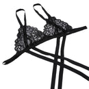 3 PCS Woman Three-point Sexy Openwork Cross Strap Three-point Underwear Suit, Size:S (Black)