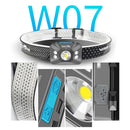 Warsun W07 LED Induction Strong Headlight Outdoor Rechargeable Night Fishing Flashlight(Gray)